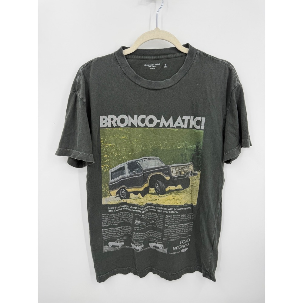 Abercrombie & Fitch Ford Bronco Graphic Tee Mens M Black Relaxed Fit Retro Look